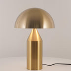 Mushroom Dome Metal Table Lamp With Sculptural Base