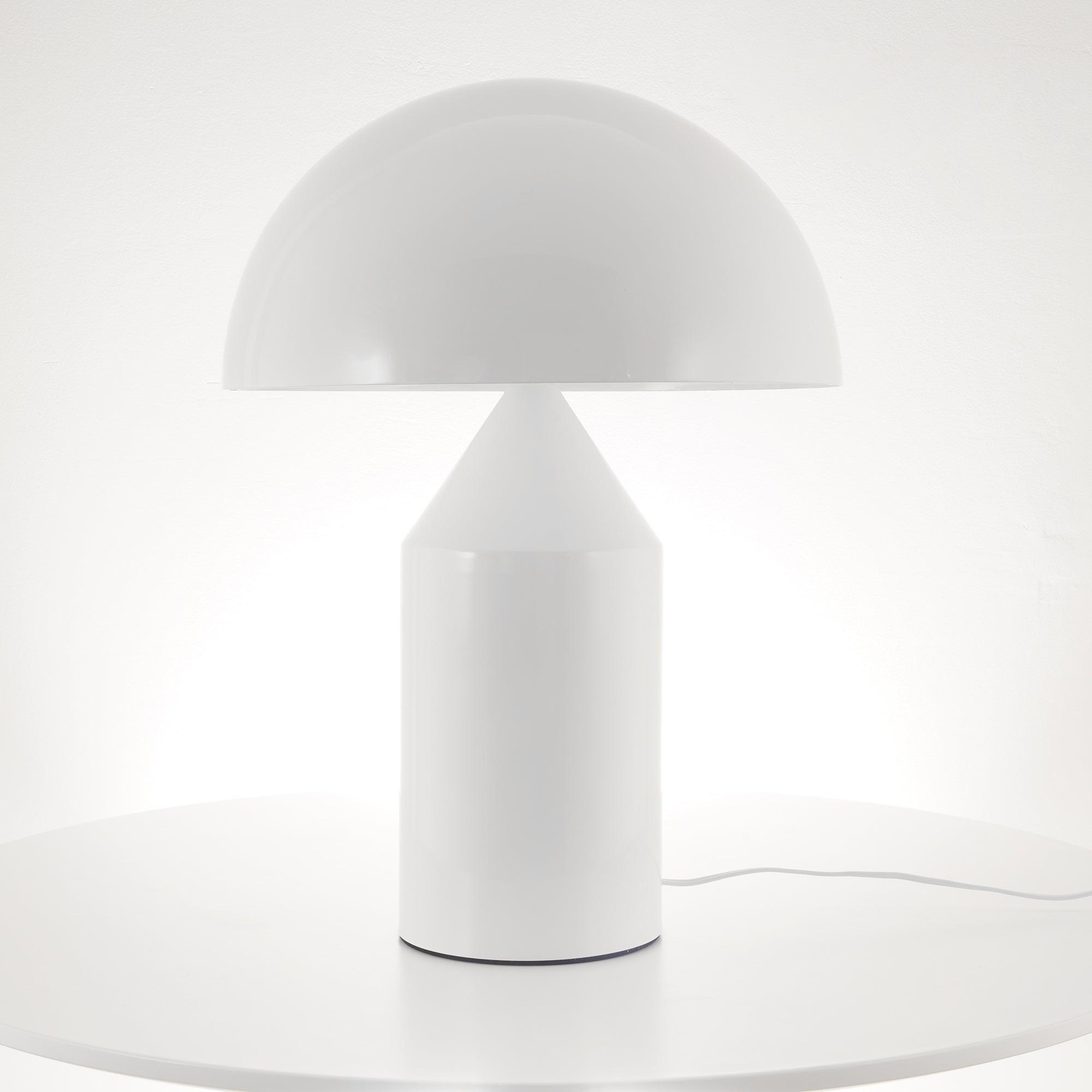 Mushroom Dome Metal Table Lamp With Sculptural Base