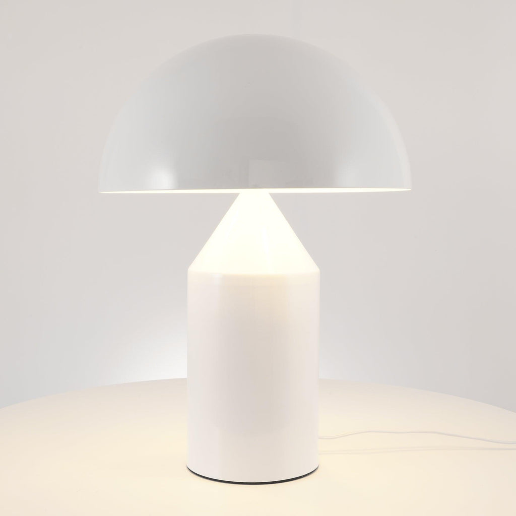 Mushroom Dome Metal Table Lamp With Sculptural Base