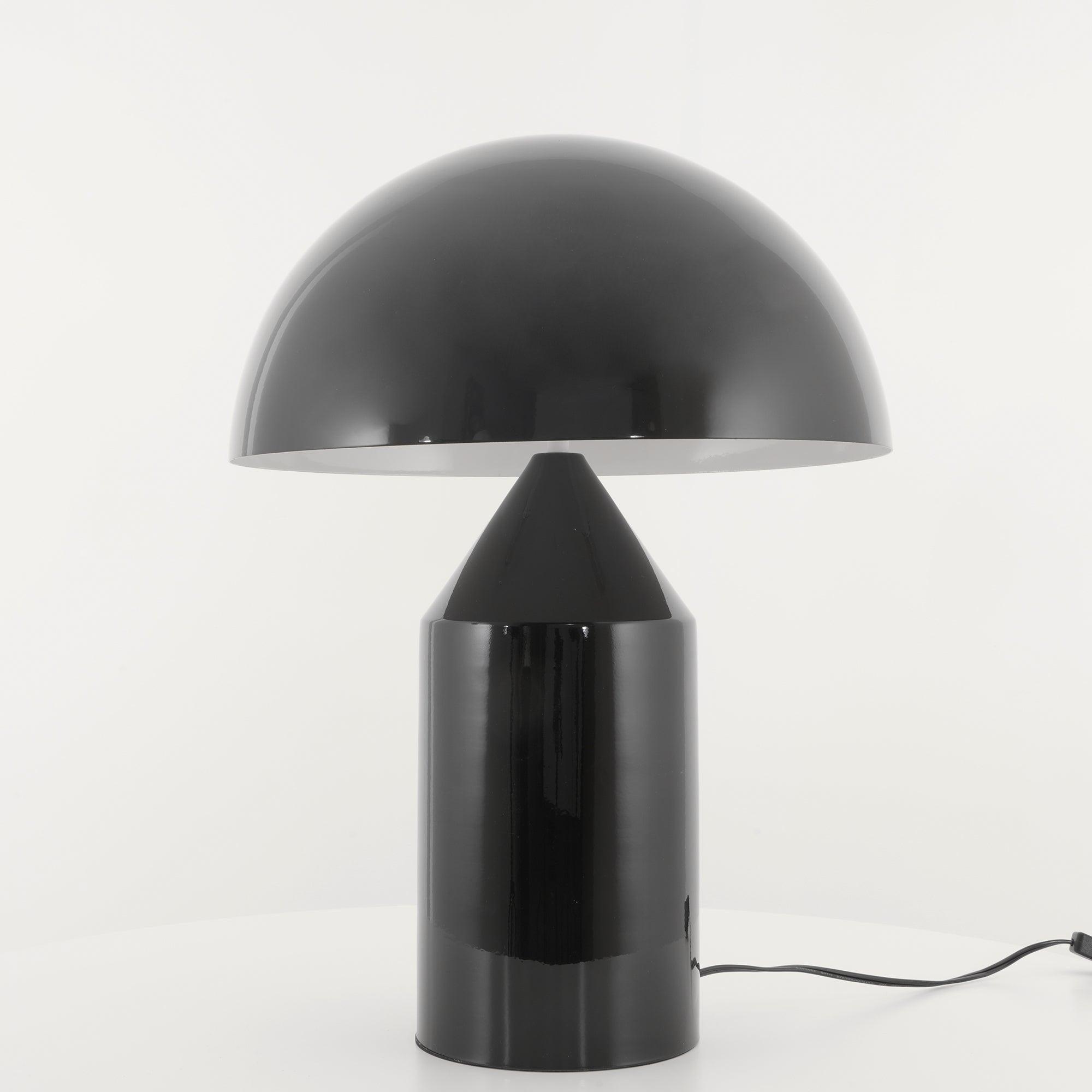 Mushroom Dome Metal Table Lamp With Sculptural Base