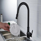 Vintage Pull Out Kitchen Tap Solid Brass Traditional Single Lever Kitchen Mixer Tap with Pull Down Spray Head for Farmhouse and Classic Kitchens