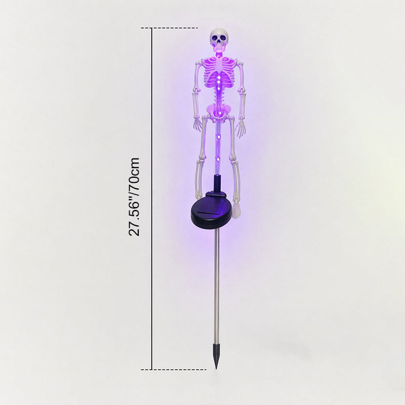 Solar Skeleton Stake Light Halloween Garden Light LED Outdoor Ground Light Waterproof Skeleton Pathway Decoration for Yard and Lawn