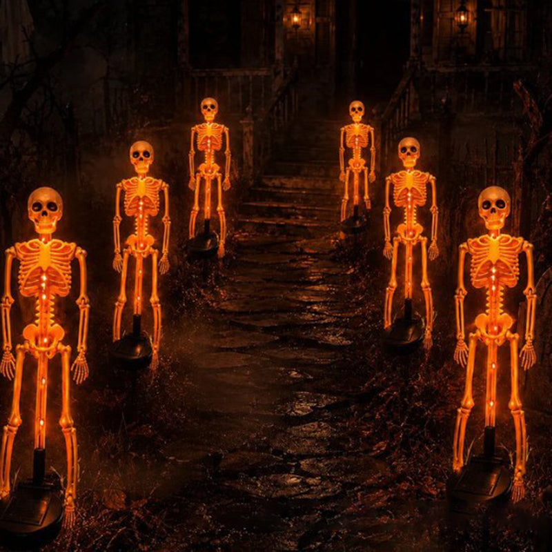 Solar Skeleton Stake Light Halloween Garden Light LED Outdoor Ground Light Waterproof Skeleton Pathway Decoration for Yard and Lawn