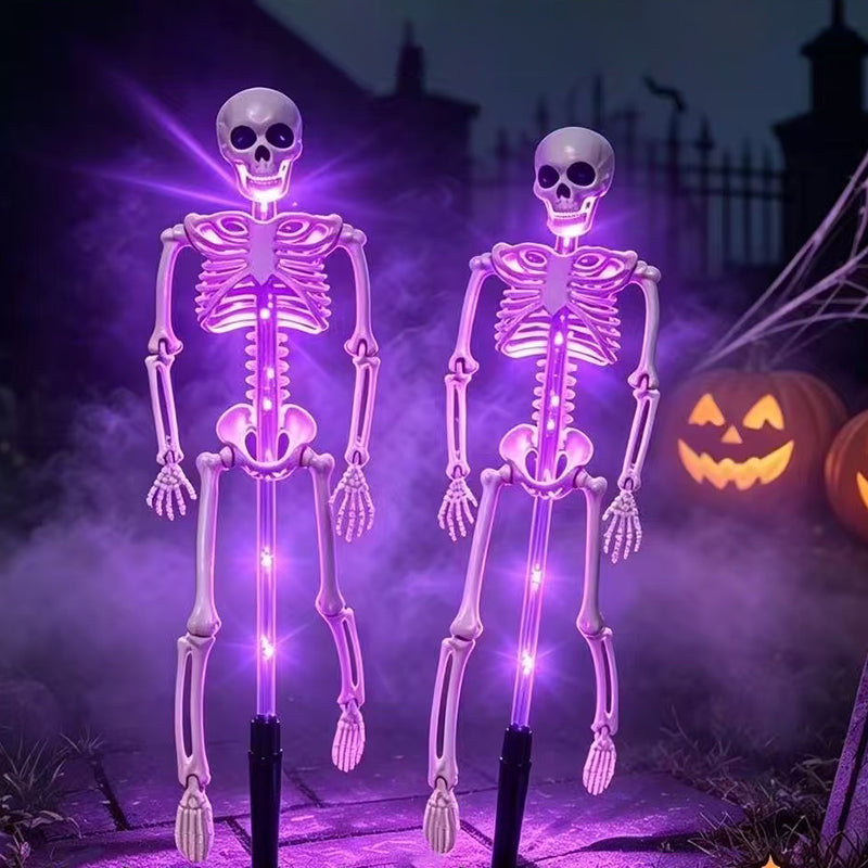 Solar Skeleton Stake Light Halloween Garden Light LED Outdoor Ground Light Waterproof Skeleton Pathway Decoration for Yard and Lawn