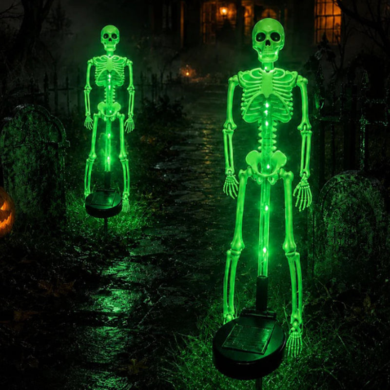 Solar Skeleton Stake Light Halloween Garden Light LED Outdoor Ground Light Waterproof Skeleton Pathway Decoration for Yard and Lawn