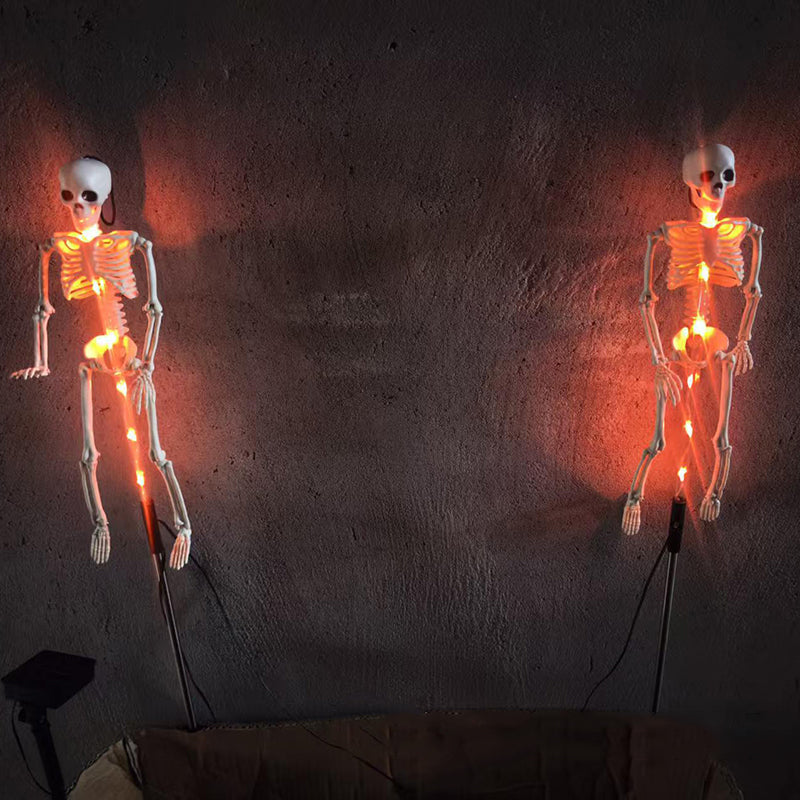 Solar Skeleton Stake Light Halloween Garden Light LED Outdoor Ground Light Waterproof Skeleton Pathway Decoration for Yard and Lawn