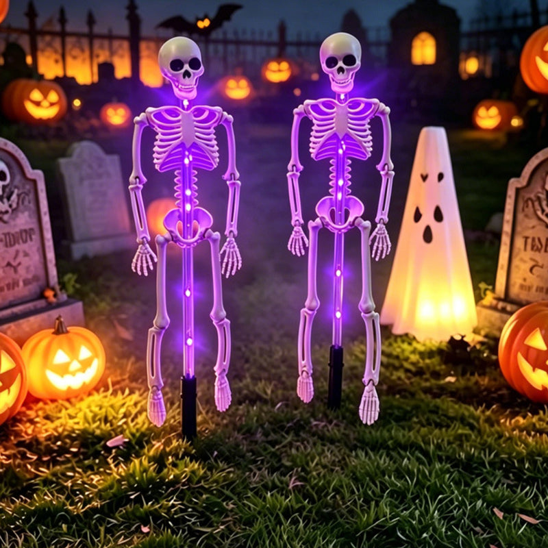 Solar Skeleton Stake Light Halloween Garden Light LED Outdoor Ground Light Waterproof Skeleton Pathway Decoration for Yard and Lawn