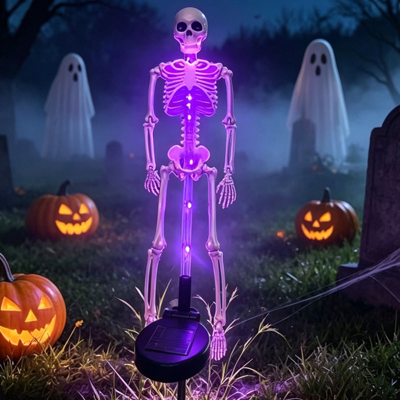 Solar Skeleton Stake Light Halloween Garden Light LED Outdoor Ground Light Waterproof Skeleton Pathway Decoration for Yard and Lawn