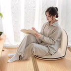 Foldable Floor Chair with Adjustable Backrest Padded Corduroy or Sherpa Fabric Armless Lazy Seat Carbon Steel Frame for Living Room and Bedroom