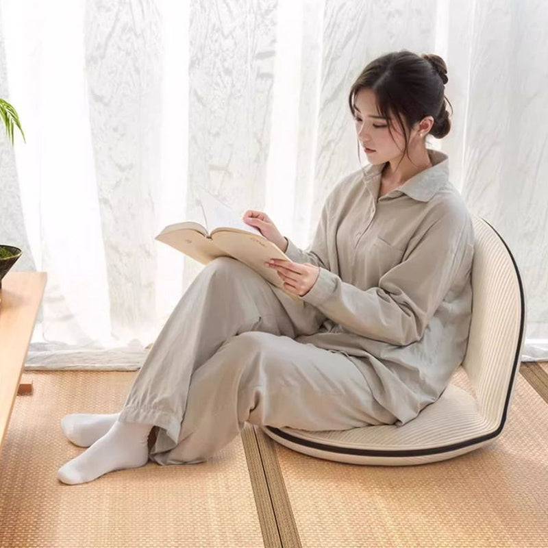 Foldable Floor Chair with Adjustable Backrest Padded Corduroy or Sherpa Fabric Armless Lazy Seat Carbon Steel Frame for Living Room and Bedroom
