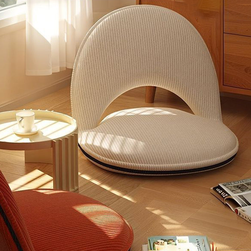 Foldable Floor Chair with Adjustable Backrest Padded Corduroy or Sherpa Fabric Armless Lazy Seat Carbon Steel Frame for Living Room and Bedroom