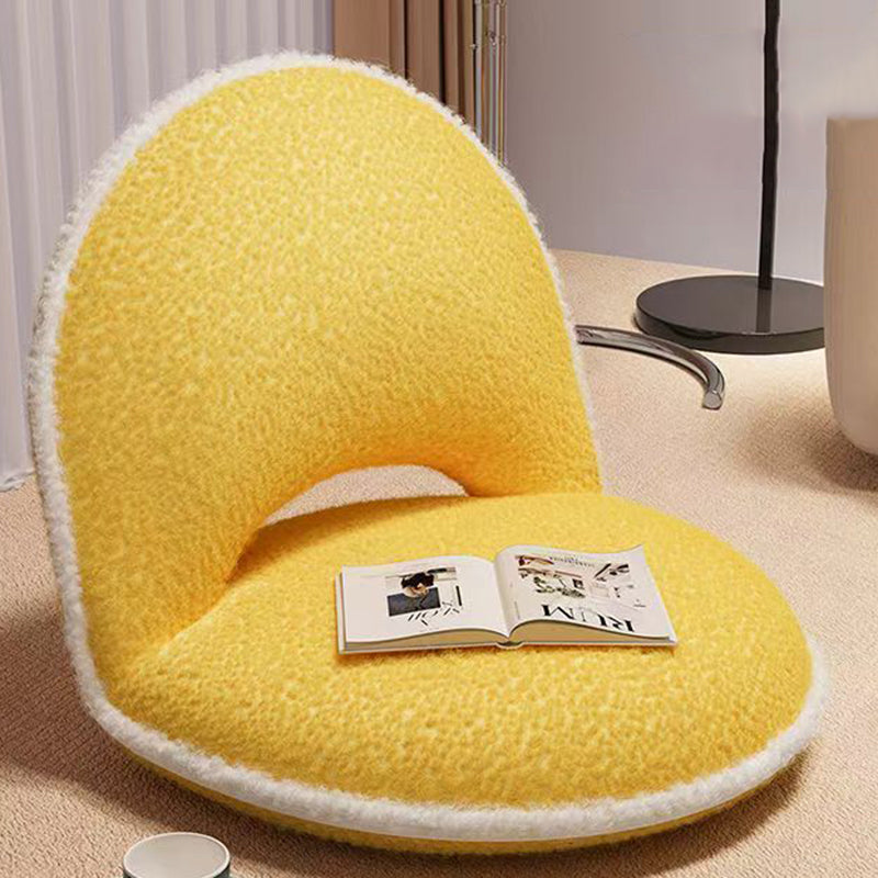 Foldable Floor Chair with Adjustable Backrest Padded Corduroy or Sherpa Fabric Armless Lazy Seat Carbon Steel Frame for Living Room and Bedroom