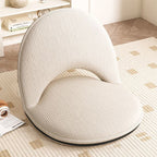 Foldable Floor Chair with Adjustable Backrest Padded Corduroy or Sherpa Fabric Armless Lazy Seat Carbon Steel Frame for Living Room and Bedroom