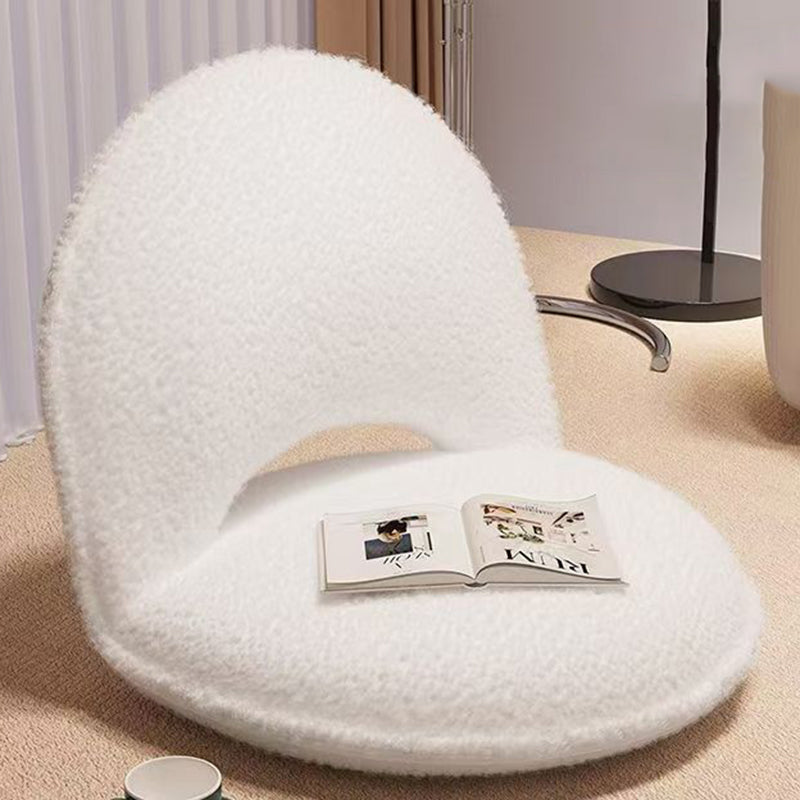 Foldable Floor Chair with Adjustable Backrest Padded Corduroy or Sherpa Fabric Armless Lazy Seat Carbon Steel Frame for Living Room and Bedroom