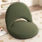 Foldable Floor Chair with Adjustable Backrest Padded Corduroy or Sherpa Fabric Armless Lazy Seat Carbon Steel Frame for Living Room and Bedroom