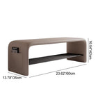 Faux Leather Shoe Bench with Storage Shelf Carbon Steel Entryway Bench Upholstered Hallway Seat with Side Pocket for Entryway and Bedroom