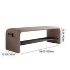 Faux Leather Shoe Bench with Storage Shelf Carbon Steel Entryway Bench Upholstered Hallway Seat with Side Pocket for Entryway and Bedroom