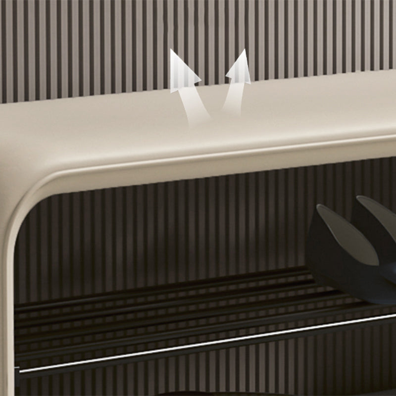 Faux Leather Shoe Bench with Storage Shelf Carbon Steel Entryway Bench Upholstered Hallway Seat with Side Pocket for Entryway and Bedroom