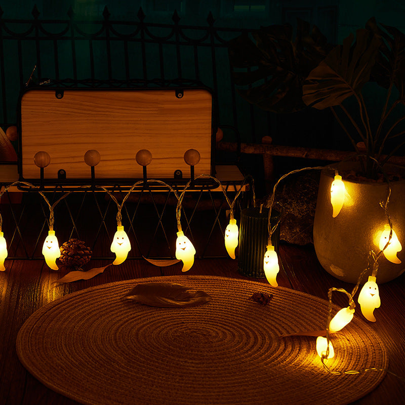 Halloween Ghost String Lights LED Copper Wire Fairy Lights Waterproof Outdoor Ghost Lights for Garden | Fence and Party Decoration