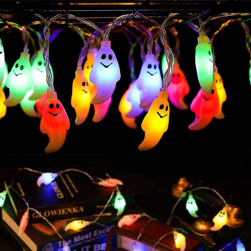 Halloween Ghost String Lights LED Copper Wire Fairy Lights Waterproof Outdoor Ghost Lights for Garden | Fence and Party Decoration