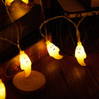 Halloween Ghost String Lights LED Copper Wire Fairy Lights Waterproof Outdoor Ghost Lights for Garden | Fence and Party Decoration