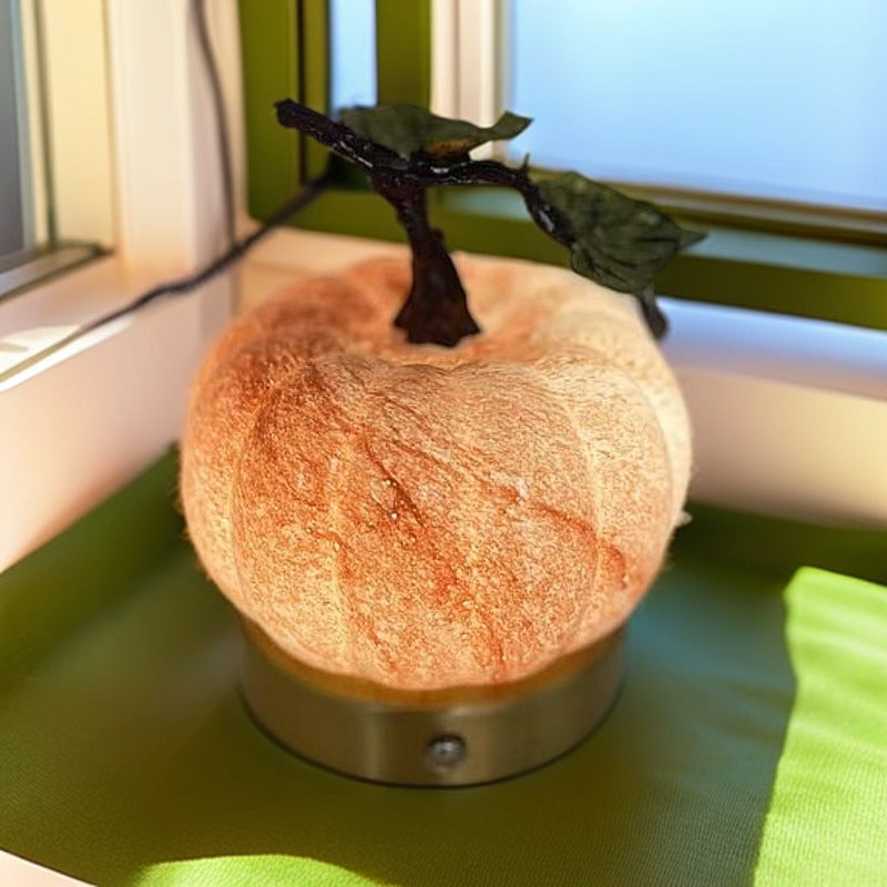 Pumpkin Table Lamp Glass and Metal LED Bedside Lamp USB Powered Touch Control Warm Light Halloween Night Lamp for Bedroom | Desk and Living Room