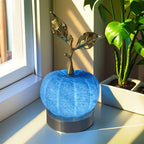 Pumpkin Table Lamp Glass and Metal LED Bedside Lamp USB Powered Touch Control Warm Light Halloween Night Lamp for Bedroom | Desk and Living Room