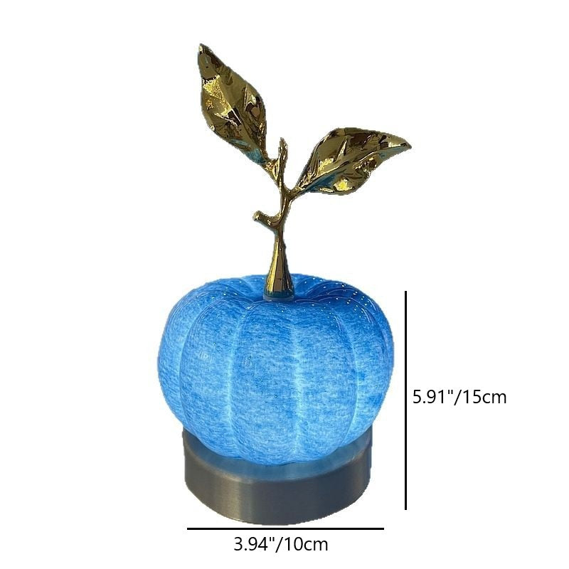 Pumpkin Table Lamp Glass and Metal LED Bedside Lamp USB Powered Touch Control Warm Light Halloween Night Lamp for Bedroom | Desk and Living Room