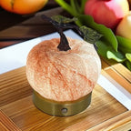 Pumpkin Table Lamp Glass and Metal LED Bedside Lamp USB Powered Touch Control Warm Light Halloween Night Lamp for Bedroom | Desk and Living Room
