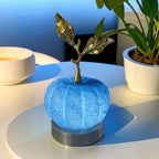 Pumpkin Table Lamp Glass and Metal LED Bedside Lamp USB Powered Touch Control Warm Light Halloween Night Lamp for Bedroom | Desk and Living Room