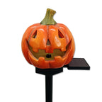 Solar Pumpkin Stake Light Halloween Jack O Lantern Garden Light LED Resin Pumpkin Ground Stake Lamp Waterproof for Lawn | Path and Patio Decoration