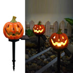 Solar Pumpkin Stake Light Halloween Jack O Lantern Garden Light LED Resin Pumpkin Ground Stake Lamp Waterproof for Lawn | Path and Patio Decoration