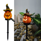 Solar Pumpkin Stake Light Halloween Jack O Lantern Garden Light LED Resin Pumpkin Ground Stake Lamp Waterproof for Lawn | Path and Patio Decoration