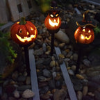Solar Pumpkin Stake Light Halloween Jack O Lantern Garden Light LED Resin Pumpkin Ground Stake Lamp Waterproof for Lawn | Path and Patio Decoration