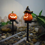 Solar Pumpkin Stake Light Halloween Jack O Lantern Garden Light LED Resin Pumpkin Ground Stake Lamp Waterproof for Lawn | Path and Patio Decoration