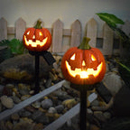 Solar Pumpkin Stake Light Halloween Jack O Lantern Garden Light LED Resin Pumpkin Ground Stake Lamp Waterproof for Lawn | Path and Patio Decoration