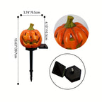 Solar Pumpkin Stake Light Halloween Jack O Lantern Garden Light LED Outdoor Ground Plug Light Weather Resistant Pathway Decoration