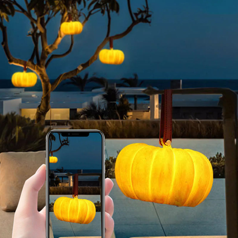 Pumpkin Floor Lamp Resin LED Outdoor Garden Light Waterproof Pumpkin Shaped Lantern Halloween and Autumn Decoration for Patio and Lawn