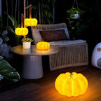 Pumpkin Floor Lamp Resin LED Outdoor Garden Light Waterproof Pumpkin Shaped Lantern Halloween and Autumn Decoration for Patio and Lawn