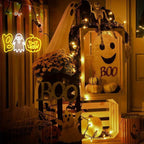 Halloween Neon Sign LED Pumpkin and Ghost Boo Light USB Powered Hanging or Tabletop Neon Lamp for Party | Living Room and Window Decoration