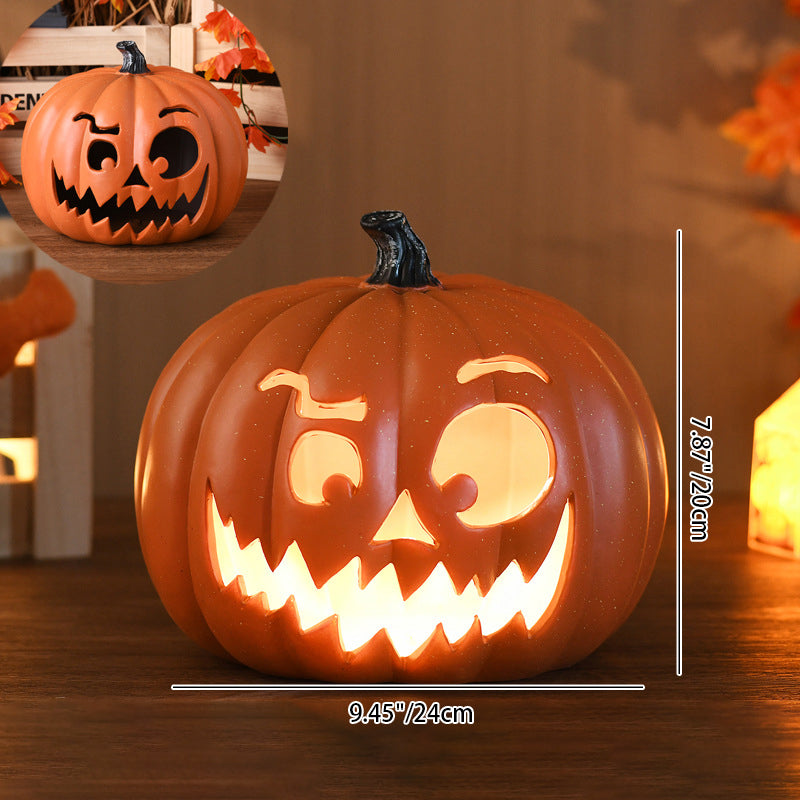 Pumpkin Lamp LED Jack O Lantern Light Carved Pumpkin Floor Lamp Battery Operated Halloween Lantern for Living Room | Hallway and Shop Display