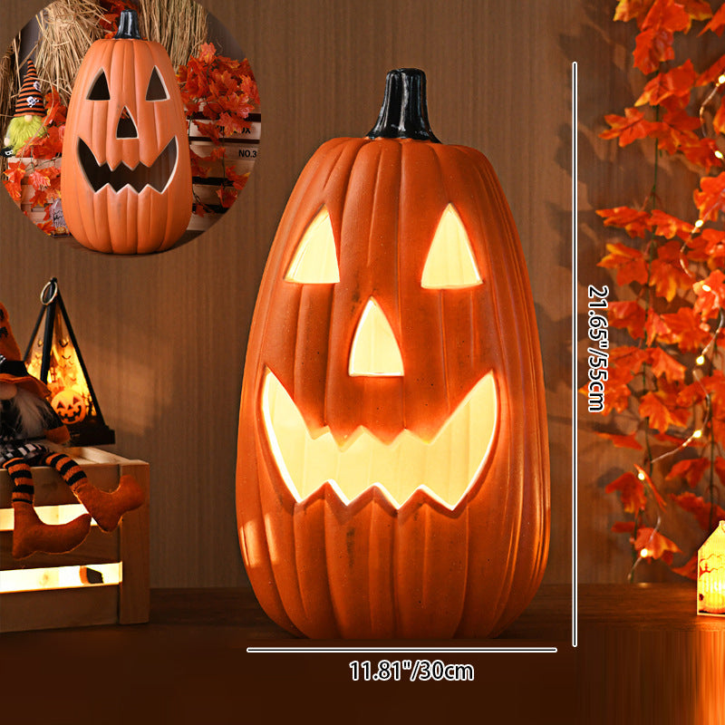 Pumpkin Lamp LED Jack O Lantern Light Carved Pumpkin Floor Lamp Battery Operated Halloween Lantern for Living Room | Hallway and Shop Display
