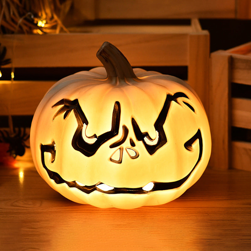 Pumpkin Lamp LED Jack O Lantern Light Carved Pumpkin Floor Lamp Battery Operated Halloween Lantern for Living Room | Hallway and Shop Display