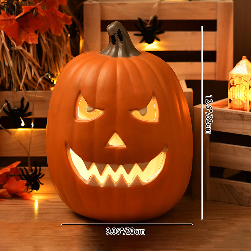 Pumpkin Lamp LED Jack O Lantern Light Carved Pumpkin Floor Lamp Battery Operated Halloween Lantern for Living Room | Hallway and Shop Display