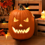 Pumpkin Lamp LED Jack O Lantern Light Carved Pumpkin Floor Lamp Battery Operated Halloween Lantern for Living Room | Hallway and Shop Display