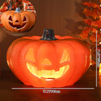 Pumpkin Lamp LED Jack O Lantern Light Carved Pumpkin Floor Lamp Battery Operated Halloween Lantern for Living Room | Hallway and Shop Display