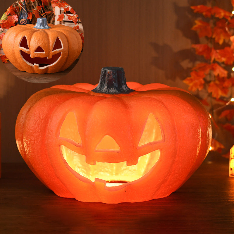 Pumpkin Lamp LED Jack O Lantern Light Carved Pumpkin Floor Lamp Battery Operated Halloween Lantern for Living Room | Hallway and Shop Display