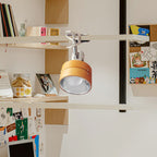 Wooden Clip On Spotlight Japanese Style Clamp Lamp Adjustable Wood and Metal Reading Light for Bedside | Shelf and Desk