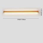 Solid Wood LED Wall Light Linear Strip Wall Lamp Japanese Minimalist Mirror Light for Bathroom Vanity | Bedside and Hallway