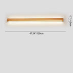 Solid Wood LED Wall Light Linear Strip Wall Lamp Japanese Minimalist Mirror Light for Bathroom Vanity | Bedside and Hallway